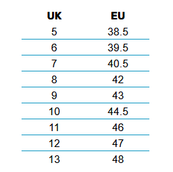 2024 New Gul Boots 0 Size Chart